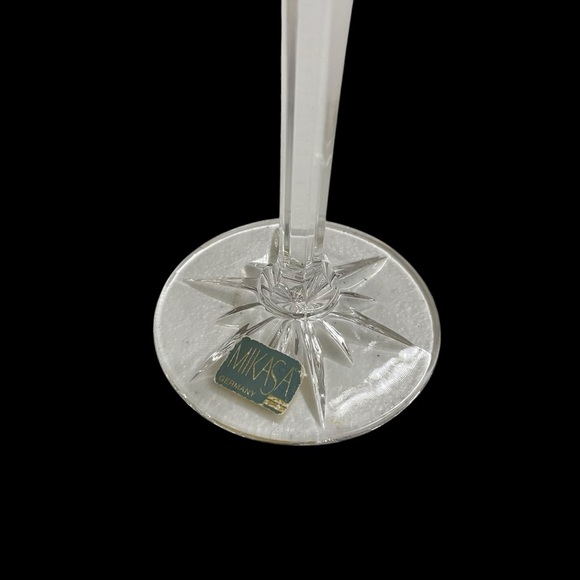 Pair of Elegant Mikasa Cut Crystal Golden Tiara Candlesticks Germany - Picture 7 of 12